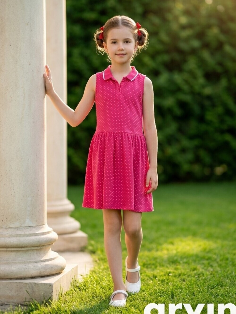 LC Waikiki Pink Polka Dot Jersey Dress